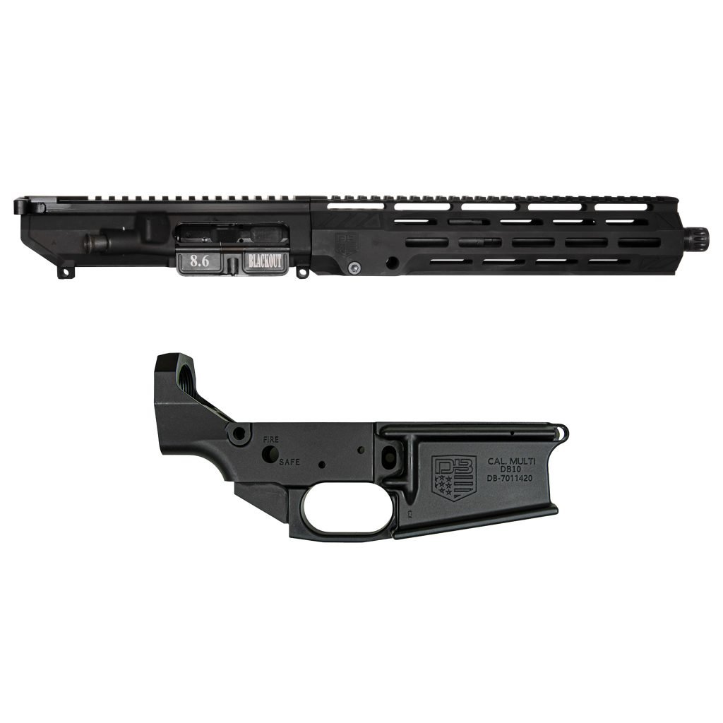 DB10 8.6 BLACKOUT 12" UPPER ASSEMBLY W/ 11″ M-LOK ANTI-ROTATION S RAIL, BLACK WITH BCG & CHGH | LOWER BUNDLE