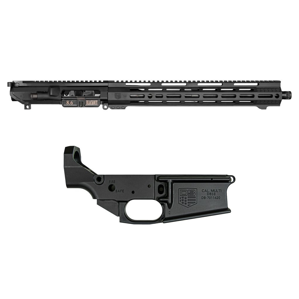 DB10 8.6 BLACKOUT 16" UPPER ASSEMBLY W/ 15″ M-LOK ANTI-ROTATION S RAIL, BLACK WITH BCG & CHGH | LOWER BUNDLE
