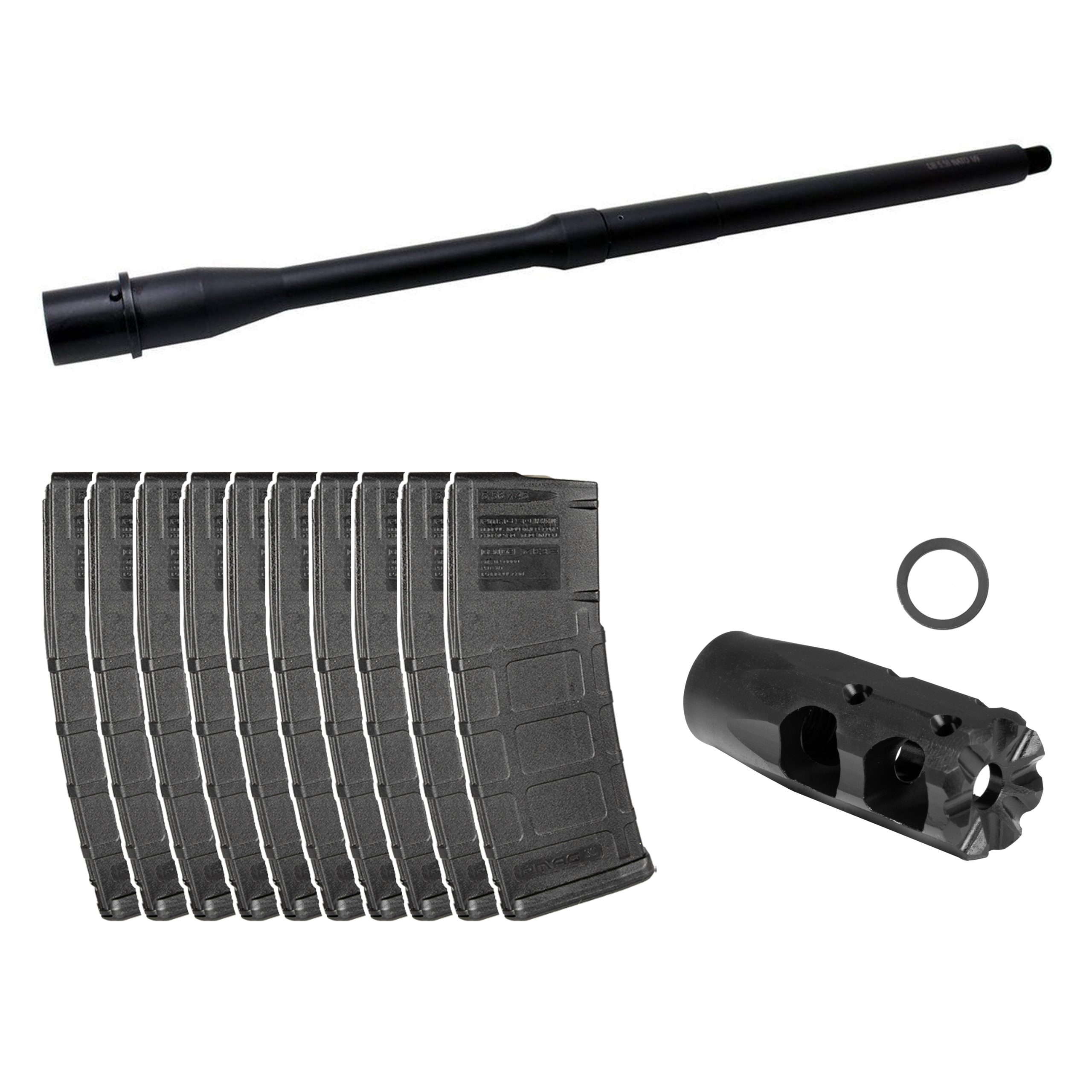 5.56mm, Cold Hammer Forged Barrel | DB15 .223/5.56 DB Obsidian Muzzle Brake w/ Crush Washer | MAGS