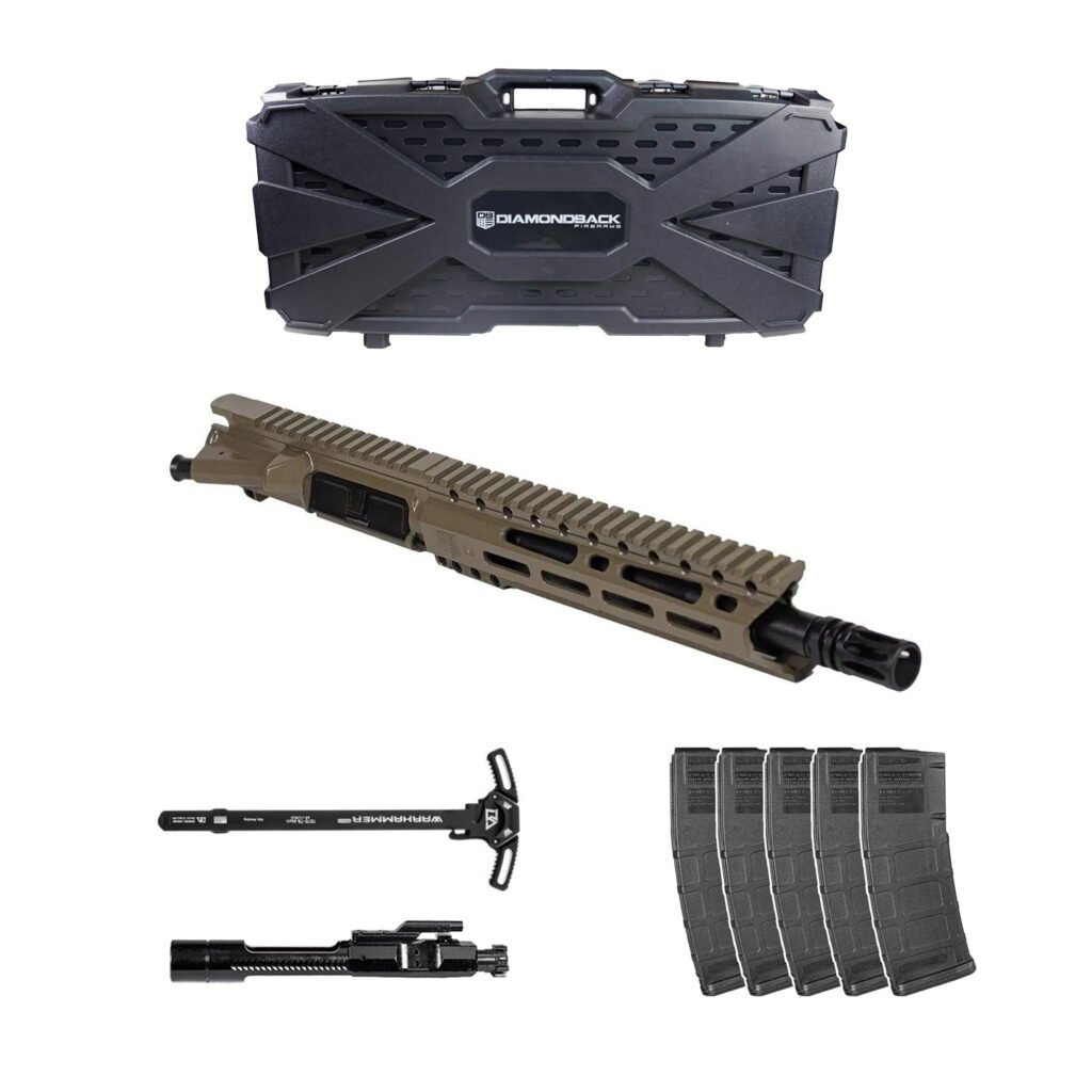 DB15 .300 AAC CARBON SERIES 10″ UPPER ASSEMBLY W/ 9″ PC M-LOK RAIL, FLAT DARK EARTH | BCGS & AMBI CH | Magazine | Case