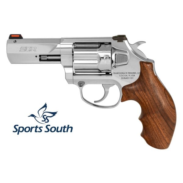 Sports South Exclusive, SDR, 3", .357 Mag / .38 SPL +P, Polished Stainless w/ Hogue Wood Grip