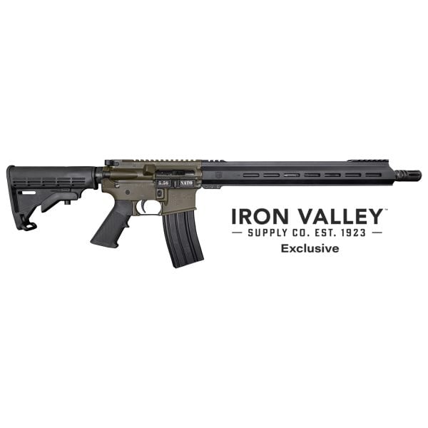 DB15, 16" Carbon Series w/ 15” M-LOK RAIL, 5.56 NATO, Duo-Tone Black / OD Green - Iron Valley Exclusive