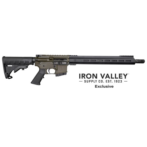 CO Compliant, DB15, 16" Carbon Series w/ 15” M-LOK RAIL, 5.56 NATO, Duo-Tone Black / OD Green - Iron Valley Exclusive