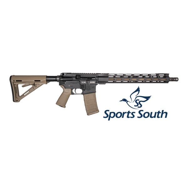 DB15, 16" Carbon Series w/ 15” M-LOK Rail, 5.56 NATO, Black w/ FDE Barrell - Sports South Exclusive