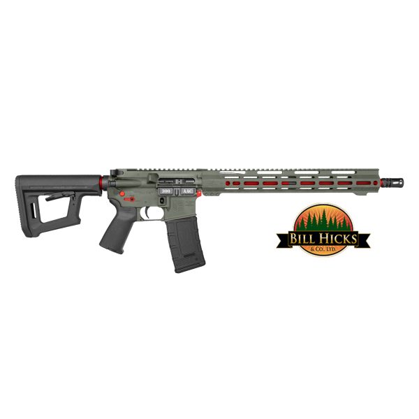 Bill Hicks Exclusive, DB15, 16", w/ 15" M-LOK Rail, .300 BLACKOUT, Jungle Green w/ Red Barrel