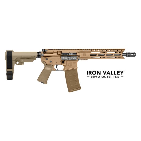 Iron Valley Exclusive, DB15, 10" Pistol, w/ 9" M-LOK Rail, 5.56 NATO, Burnt Bronze