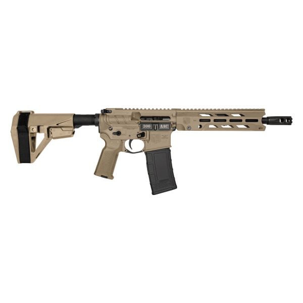 DB15, 10" Carbon Series Pistol w/ 9" V4 M-LOK Anti-Rotation S Rail, .300 AAC Blackout,  FDE