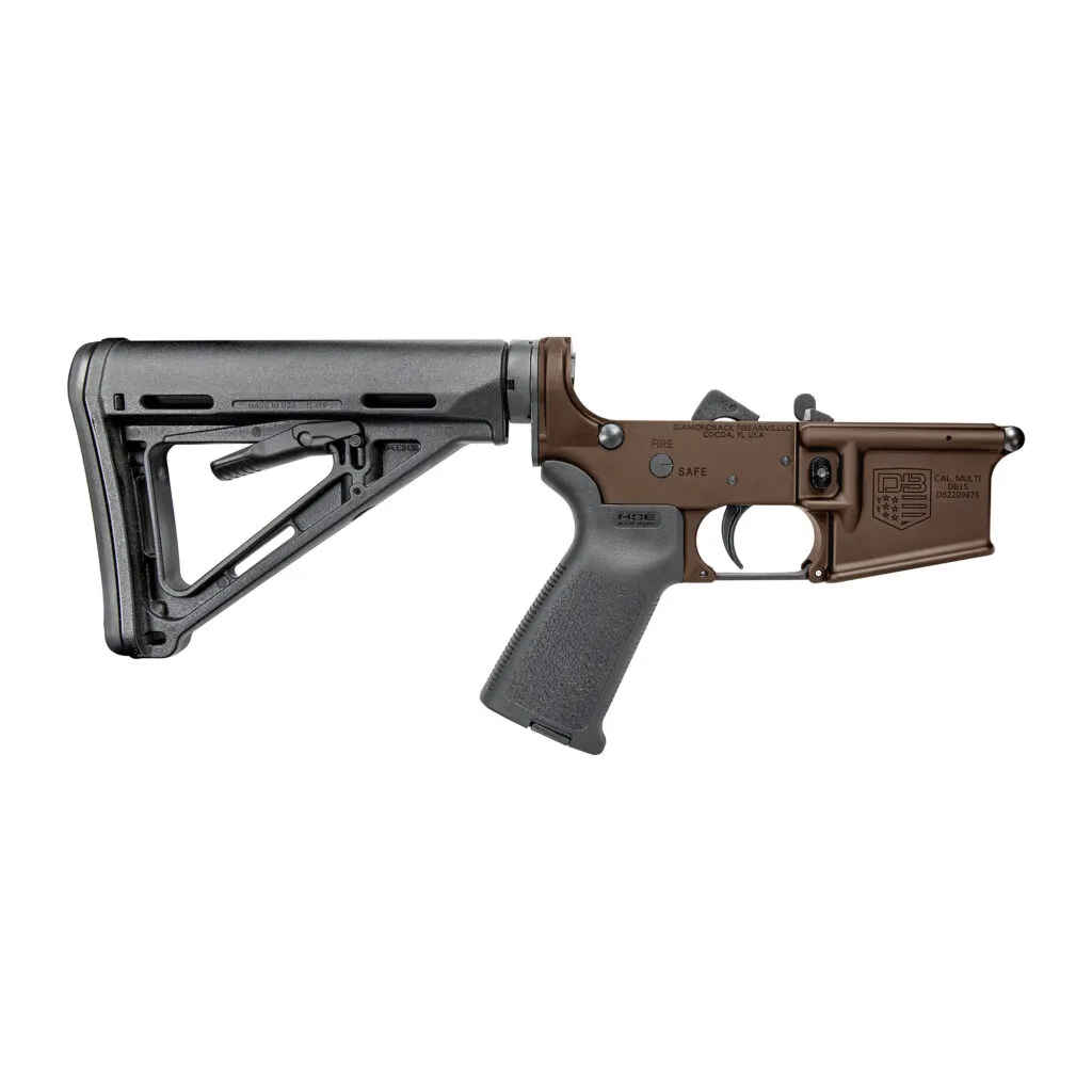 DB15 223/556/300BO COMPLETE ASSEMBLED RIFLE LOWER, MIDNIGHT BRONZE, MAGPUL FURNITURE, NO MAGAZINE - MUST PROVIDE A VALID FFL