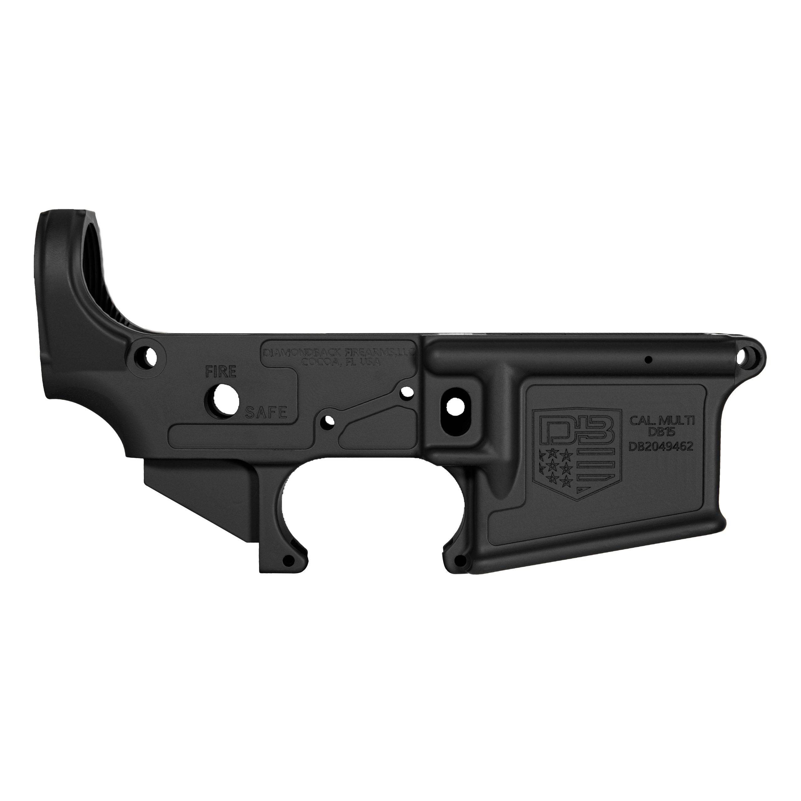 DB15 223/556/300BO STRIPPED OBSIDIAN SERIES RIFLE LOWER, BLACK, NO MAGAZINE.......MUST PROVIDE A VALID FFL