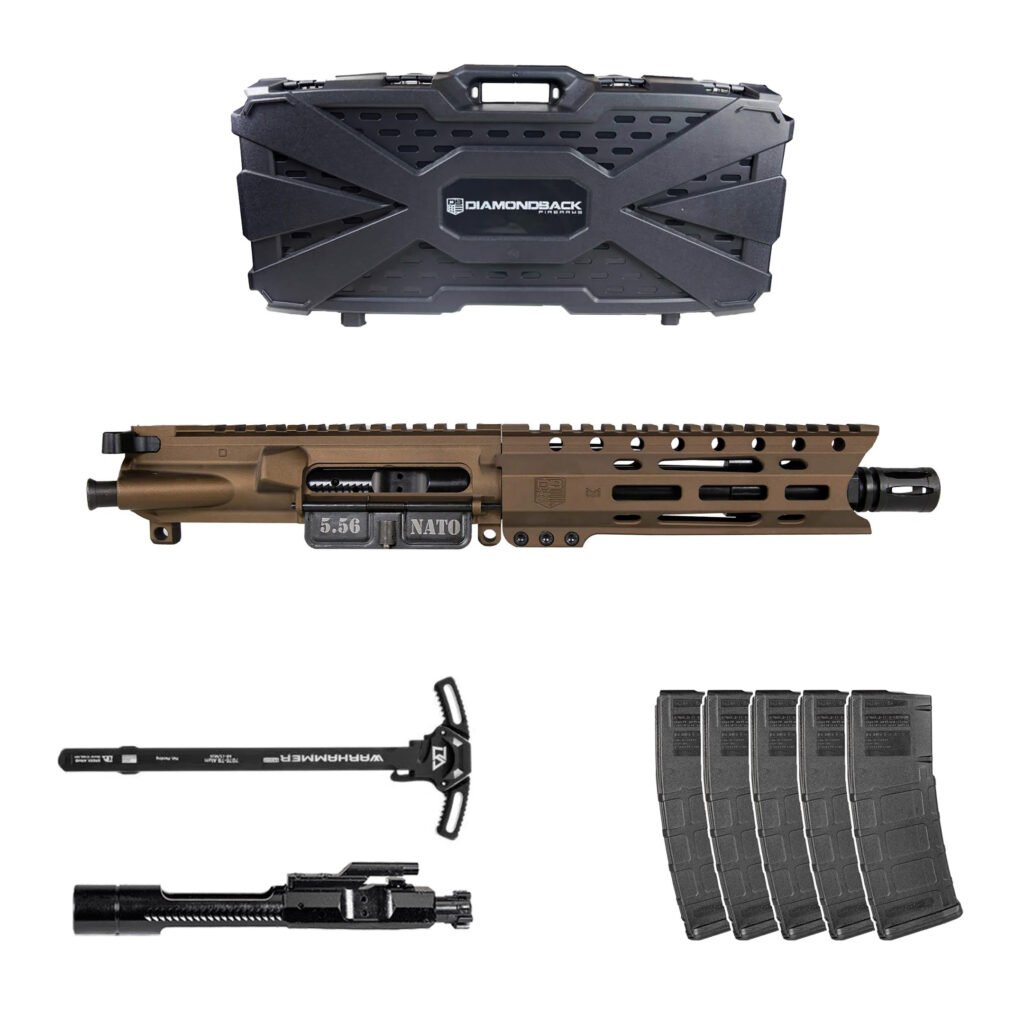 DB15 5.56 NATO CARBON SERIES 7″ UPPER ASSEMBLY W/ 6″ PC M-LOK RAIL, MIDNIGHT BRONZE | BCGS & AMBI CH | Magazine | Case