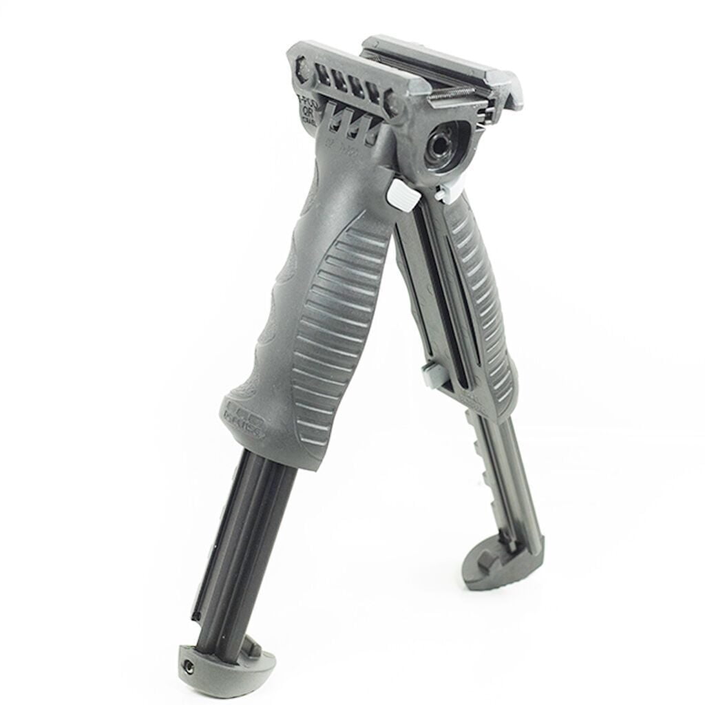 FAB DEFENSE VERTICAL QUICK RELEASE FOREGRIP WITH AN INCORPORATED BIPOD|FAB DEFENSE VERTICAL QUICK RELEASE FOREGRIP WITH AN INCORPORATED BIPOD
