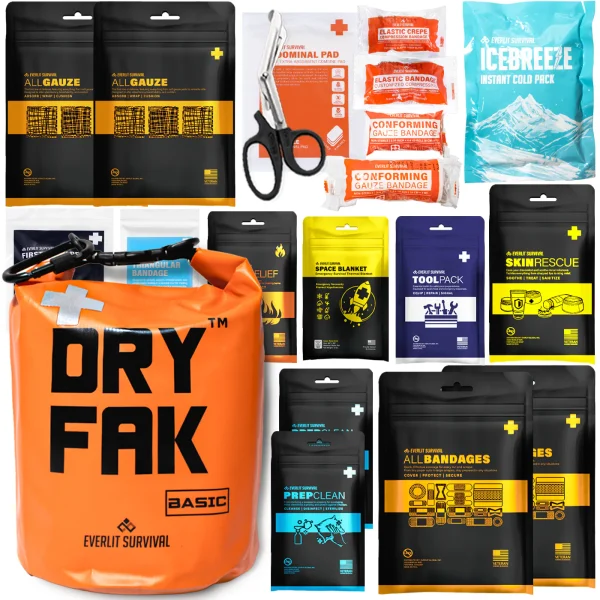 ACETAC DRY FAK - ORANGE WATERPROOF FIRST AID KIT WITH CAT TOURNIQUET